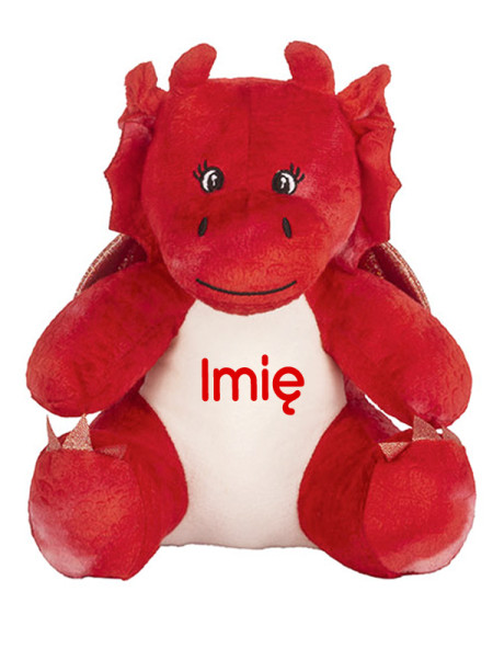 Czerwony Smok z Imieniem – Personalizowana Maskotka 22 cm