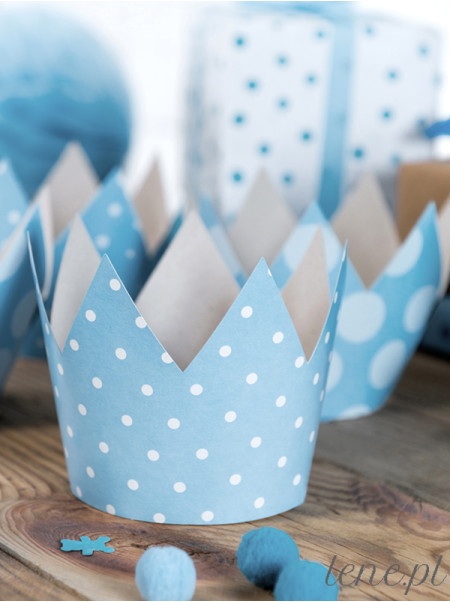 Korona Błękitna W Kropeczki wysokość 12 cm Korona Błękitna W Kropeczki wysokość 12 cm