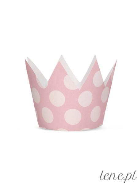 Korona Różowa W Kropki wysokość 12 cm Korona Różowa W Kropki wysokość 12 cm