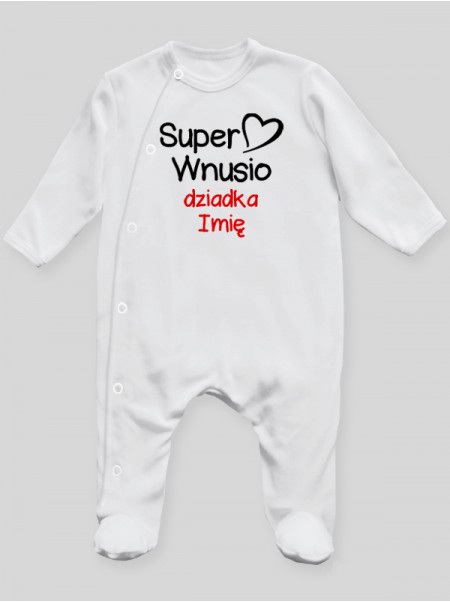 Super Wnusio + Imię Dziadka - pajac niemowlęcy