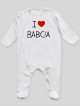  I Love Babcia - pajac niemowlęcy rozmiar 74, kolor biały