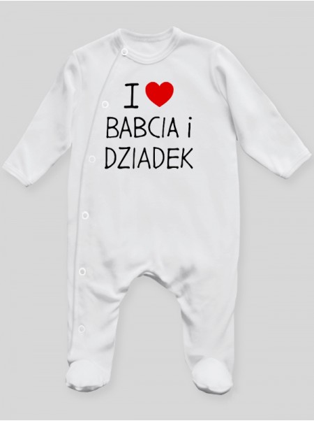   I Love Babcia I Dziadek - pajac niemowlęcy