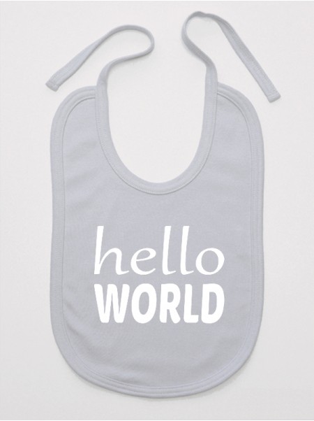 Hello World - śliniaczek z nadrukiem dla noworodków