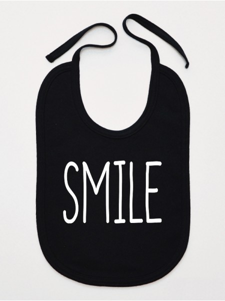 Smile- śliniaczek z napisem dla niemowlaka
