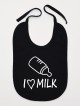 I Love Milk z Butelką - śliniak dla noworodka