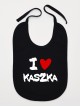 I Love Kaszka - śliniaczek bawełniany z troczkami