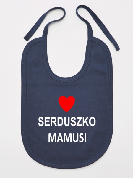Napis Serduszko Mamusi z Sercem Czerwonym - śliniak z napisami
