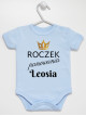 Body Roczek Panowania Leosia  rozmiar 92, kolor błękitny, krótki rękaw