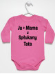 Body Ja+Mama = Spłukany Tata rozmiar 86, kolor ciemny róż, krótki rękaw