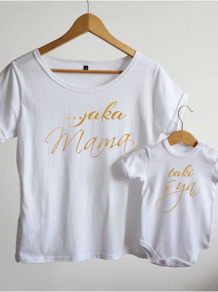 Komplet Jaka Mama Taki Syn body rozmiar 80, bluzka damska rozmiar M