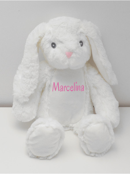 Maskotka Króliczek Biały z Imieniem Marcelina 30 cm 