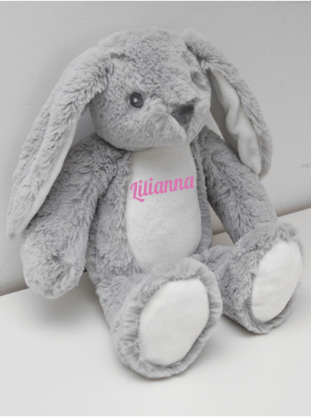    Maskotka Króliczek Szary z Imieniem LILIANNA 30 cm 
