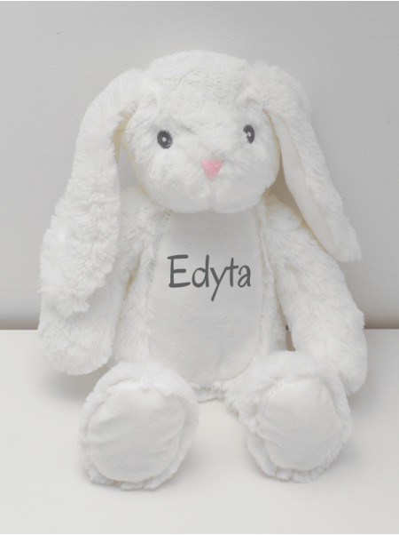     Maskotka Króliczek Biały z Imieniem EDYTA 30 cm 