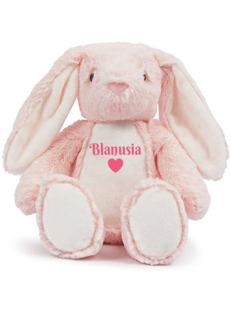 Maskotka Króliczek Różowy z imieniem Blanusia 30 cm 