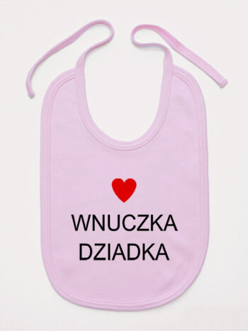 Nadruk Wnuczka Dziadka - śliniaczek dla dziewczynki - Różowy