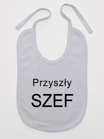 Nadruk Przyszły Szef - śliniak dla chłopczyka - Szary