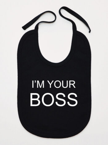 I'M Your Boss - śliniak dla chłopca z nadrukiem - Czarny