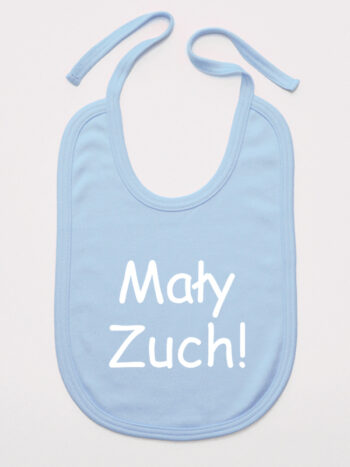 Mały Zuch - śliniaczek dla chłopczyka z napisami - Błękitny