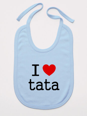 I Love Tata - śliniak z napisami o tacie - Błękitny