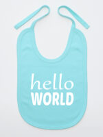 Hello World - śliniaczek z nadrukiem dla noworodków - Miętowy