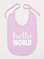 Hello World - śliniaczek z nadrukiem dla noworodków - Różowy