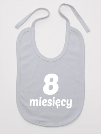 Osiem Miesięcy - śliniak dla dzieci - Szary