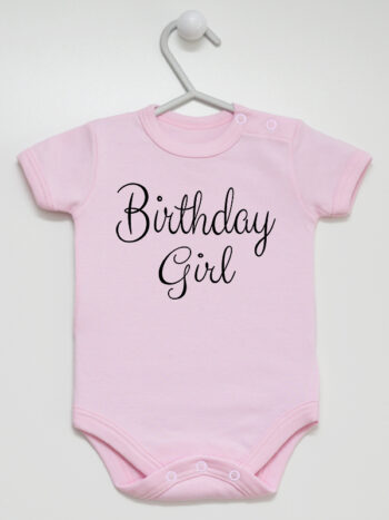 Birthday Girl - body na urodzinki dla dziewczynki - Różowy - Krótki rękaw