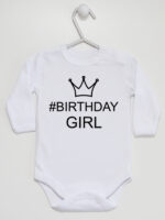Na Urodziny #Birthday Girl - bodziak dla dziewczynki - Biały - Długi rękaw