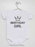 Na Urodziny #Birthday Girl - bodziak dla dziewczynki - Biały - Krótki rękaw