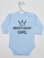 Na Urodziny #Birthday Girl - bodziak dla dziewczynki - Błękitny - Długi rękaw