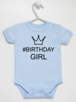 Na Urodziny #Birthday Girl - bodziak dla dziewczynki - Błękitny - Krótki rękaw