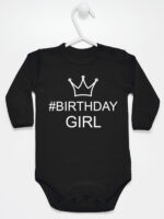 Na Urodziny #Birthday Girl - bodziak dla dziewczynki - Czarny - Długi rękaw