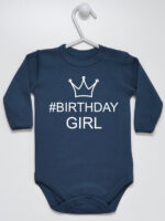 Na Urodziny #Birthday Girl - bodziak dla dziewczynki - Granatowy - Długi rękaw