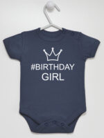 Na Urodziny #Birthday Girl - bodziak dla dziewczynki - Granatowy - Krótki rękaw