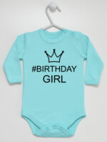 Na Urodziny #Birthday Girl - bodziak dla dziewczynki - Miętowy - Długi rękaw