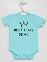 Na Urodziny #Birthday Girl - bodziak dla dziewczynki - Miętowy - Krótki rękaw