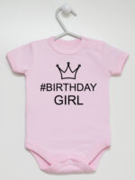 Na Urodziny #Birthday Girl - bodziak dla dziewczynki - Różowy - Krótki rękaw