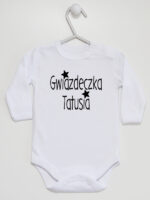 Gwiazdeczka Tatusia - body dziewczęce dla niemowląt z nadrukiem - Biały - Długi rękaw Gwiazdeczka Tatusia - body dziewczęce dla niemowląt z nadrukiem - Biały - Długi rękaw