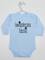 Gwiazdeczka Tatusia - body dziewczęce dla niemowląt z nadrukiem - Błękitny - Długi rękaw Gwiazdeczka Tatusia - body dziewczęce dla niemowląt z nadrukiem - Błękitny - Długi rękaw