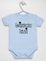 Gwiazdeczka Tatusia - body dziewczęce dla niemowląt z nadrukiem - Błękitny - Krótki rękaw Gwiazdeczka Tatusia - body dziewczęce dla niemowląt z nadrukiem - Błękitny - Krótki rękaw