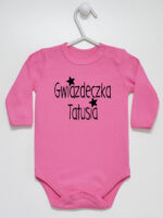 Gwiazdeczka Tatusia - body dziewczęce dla niemowląt z nadrukiem - Ciemny Różowy - Długi rękaw Gwiazdeczka Tatusia - body dziewczęce dla niemowląt z nadrukiem - Ciemny Różowy - Długi rękaw