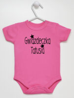 Gwiazdeczka Tatusia - body dziewczęce dla niemowląt z nadrukiem - Ciemny Różowy - Krótki rękaw Gwiazdeczka Tatusia - body dziewczęce dla niemowląt z nadrukiem - Ciemny Różowy - Krótki rękaw