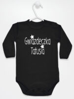 Gwiazdeczka Tatusia - body dziewczęce dla niemowląt z nadrukiem - Czarny - Długi rękaw Gwiazdeczka Tatusia - body dziewczęce dla niemowląt z nadrukiem - Czarny - Długi rękaw