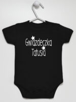 Gwiazdeczka Tatusia - body dziewczęce dla niemowląt z nadrukiem - Czarny - Krótki rękaw Gwiazdeczka Tatusia - body dziewczęce dla niemowląt z nadrukiem - Czarny - Krótki rękaw