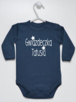 Gwiazdeczka Tatusia - body dziewczęce dla niemowląt z nadrukiem - Granatowy - Długi rękaw Gwiazdeczka Tatusia - body dziewczęce dla niemowląt z nadrukiem - Granatowy - Długi rękaw