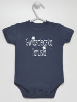 Gwiazdeczka Tatusia - body dziewczęce dla niemowląt z nadrukiem - Granatowy - Krótki rękaw Gwiazdeczka Tatusia - body dziewczęce dla niemowląt z nadrukiem - Granatowy - Krótki rękaw