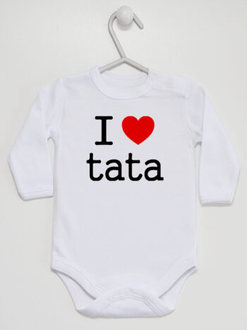 I Love Tata- body z napisem dla taty dla niemowlaka - Biały - Długi rękaw