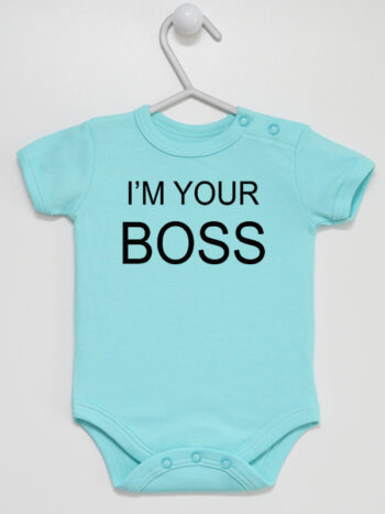 I'M Your Boss - body z napisami dla dzieci - Miętowy - Krótki rękaw