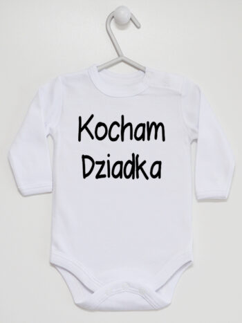 Kocham Dziadka - body z nadrukiem dla dzieci - Biały - Długi rękaw