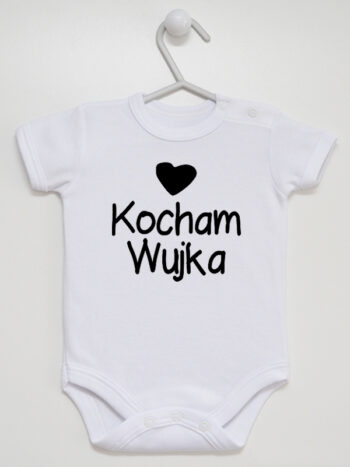 Kocham Wujka - body z napisami o wujku dla maluszka - Biały - Krótki rękaw